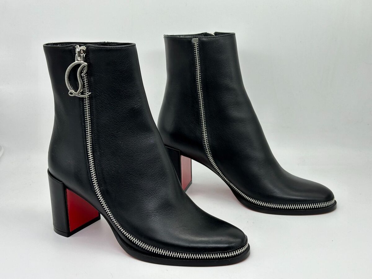 Christian Louboutin CL ZIP BOOTY 70 Leather Ankle Boots Christian Louboutin CL ZIP BOOTY 70 Leather Ankle Boots
