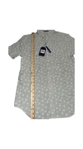 Ben Sherman Shirt Mens Small Green Dots Textured Slub Stretch Short Sleeve NWT - Picture 3 of 5