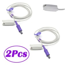 2Pcs SpO2 Sensor Pulse Oxygen Saturation Probe Adult Finger Clip Probe 6Pin 9ft