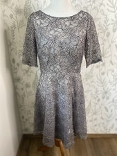 David’s Bridal Black Lace Mini Dress Size 12 Wedding Formal V-Back Sweetheart 