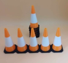 X10 1/10  Scale 75mm Traffic Cones Orange + White Crawler Drift Track Rc Car