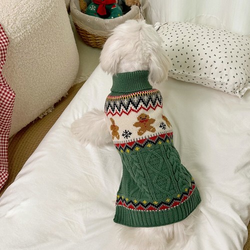 Pet Dog Knitted Hoodie Sweater Christmas Jumper Coat Warm Clothes Puppy Apparel@ - Picture 18 of 25