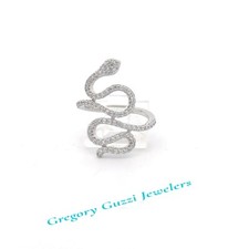 Sterling Silver Snake Ring With CZ Size 8.5