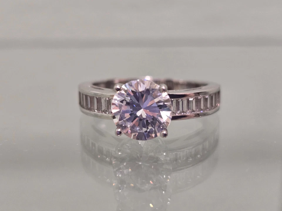 Обручальное кольцо-солитер Diamonique из чистого серебра круглой огранки - размер 7 - Изображение 3 из 4