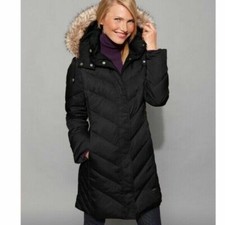 Kenneth Cole Hooded Faux-fur-trim Down Chevron Puffer Coat, Black Size S