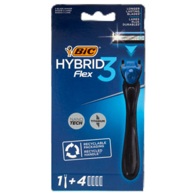 Bic Hybrid Flex 3 Rasierer + 4 Nachfüller 1 Stück