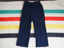 VTG 70s JTF Sears Navy Blue Corduroy Hippy 32x29 Talon Wide Legs Womens Pants