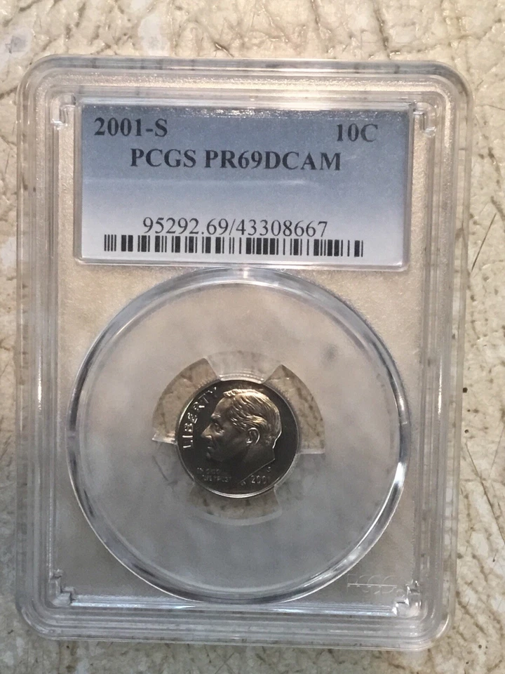 2001S PCGS PR69 DCAM 10 CENT 2 SILVER COIN WW2 & 1/4 # World Coin Lot 1961 PROOF - Image 2 of 4
