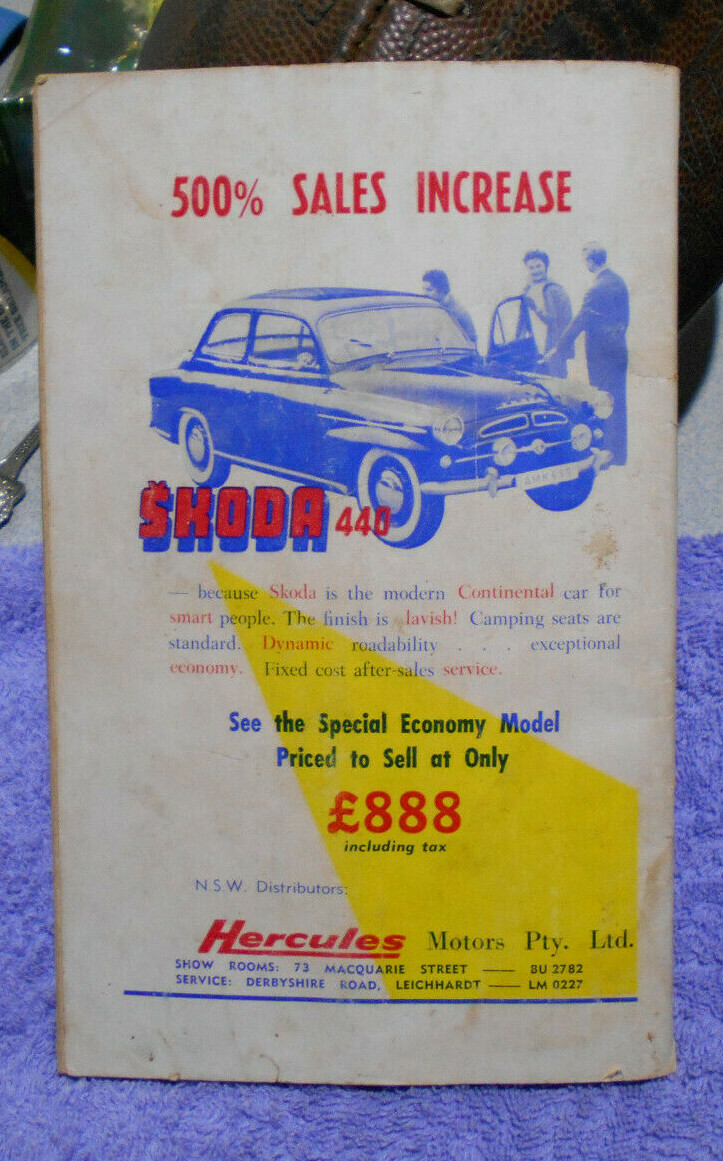 D495. 1959 MOTOR SHOW CATALOGUE - SYDNEY AGRICULTURAL SHOWGROUND