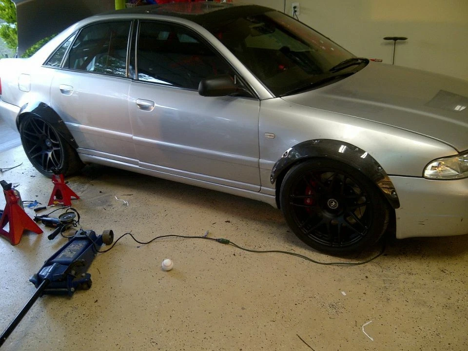 Volkswagen Passat Audi A4 B5 guardabarros llamaradas JDM kit carrocería ancha 3.5" 90mm 4 piezas Foto 2 de 4