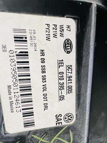 2012 2013 2014 2015 2016 2017 2018 Volkswagen Jetta LH Halogen Headlight OEM - Picture 8 of 8