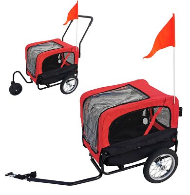 Hundeanhänger Red Loon Mini Hundeanhänger rot Jogger Transporter Fahrradanhänger