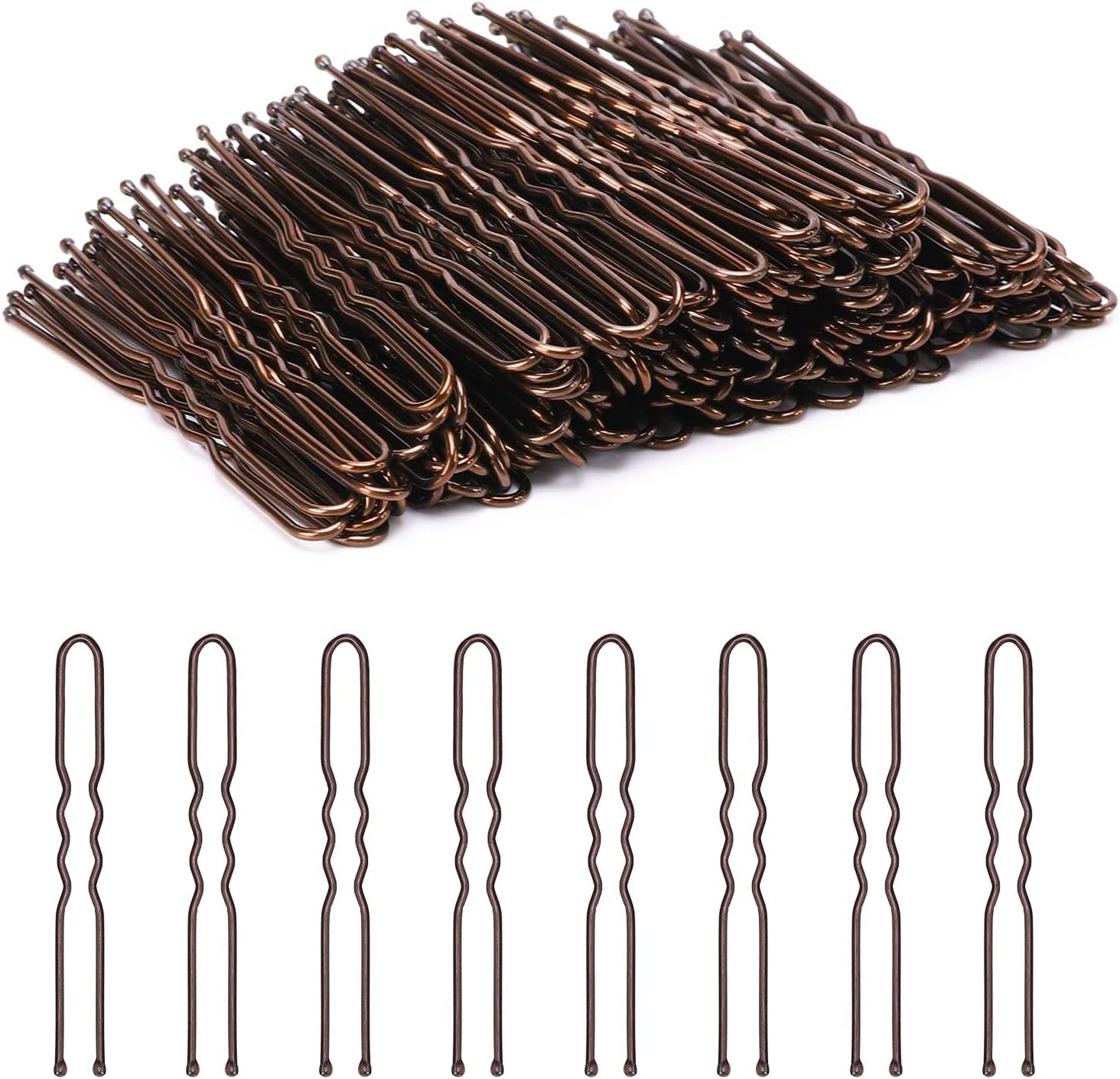 U Shaped Hair Pins, 200 Count Buns Waved U-Shaped Hair Pins for Updos with Box f