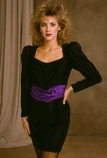 Vintage Jessica McClintock Gunne Sax 4 Velvet Satin Sheath Dress Vampy Gothic B5