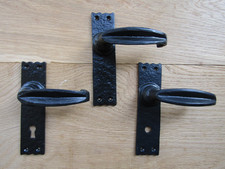 Pair Of TEWKESBURY BLACK ANTIQUE cast iron Sprung lever mortise lock latch