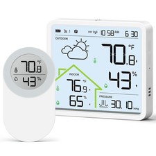 Weather Station with 1 Remote , Wireless Indoor Outdoor Thermometer Hygromete...