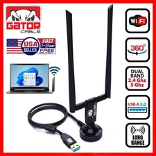 WiFi USB 3.0 Adapter Antenna Long Range Wireless Extender 1200Mbps Dual Band