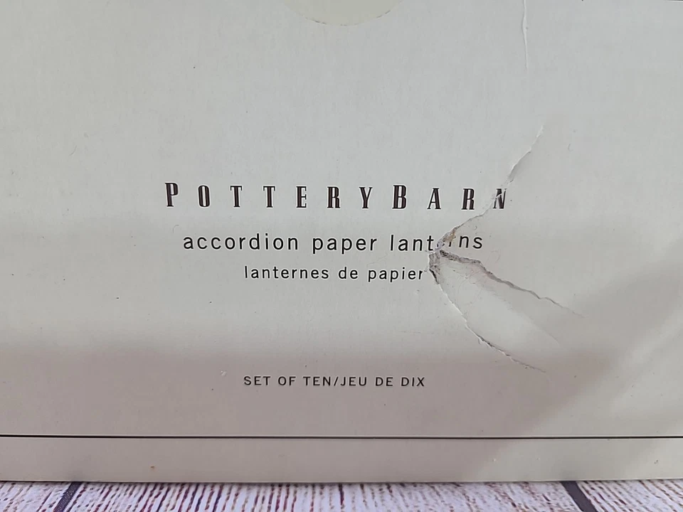 Pottery Barn Accordion Paper Lantern Shade Set Of 10 Rectangle Floral Blue Green - Image 3 of 4