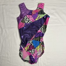 JAMWEAR Multicolor Patchwork Animal Print Practice Gymnastics Leotard CXL AXS