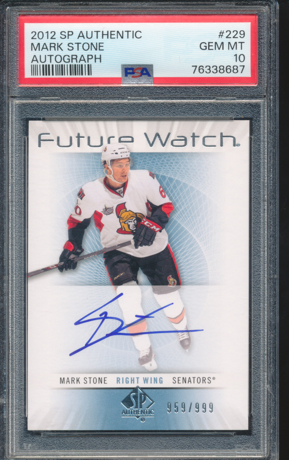 2012-13 SP Authentic Mark Stone FWA Future Watch Auto #229 PSA 10 POP 37 RC B656
