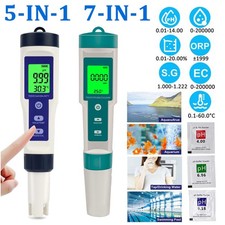 7 in 1 Digital LCD PH TDS EC ORP TEMP SG Salinity Water Quality Tester Meter Pen
