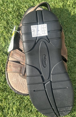 Hush Puppies Brown Leather Key Largo Sandals Men's Style UK 11 Comfy Brand New - Imagen 3 de 4