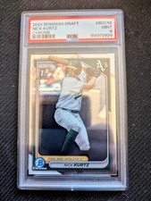2024 BOWMAN DRAFT # BDC56 NICK KURTZ ROOKIE CHROME CARD PSA 9 MINT