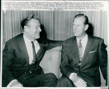 1966 Prince Philip Ny Governor Nelson Rockefeller Hotel Wirephoto Vintage 7x9
