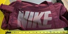NIKE Spelled Out Athletic Duffle Bag - Burgundy - Straps/ Zippers In Great Shape