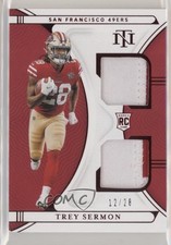 2021 Panini National Treasures Jersey Number Red 12/28 Trey Sermon #RDM-24 s3g