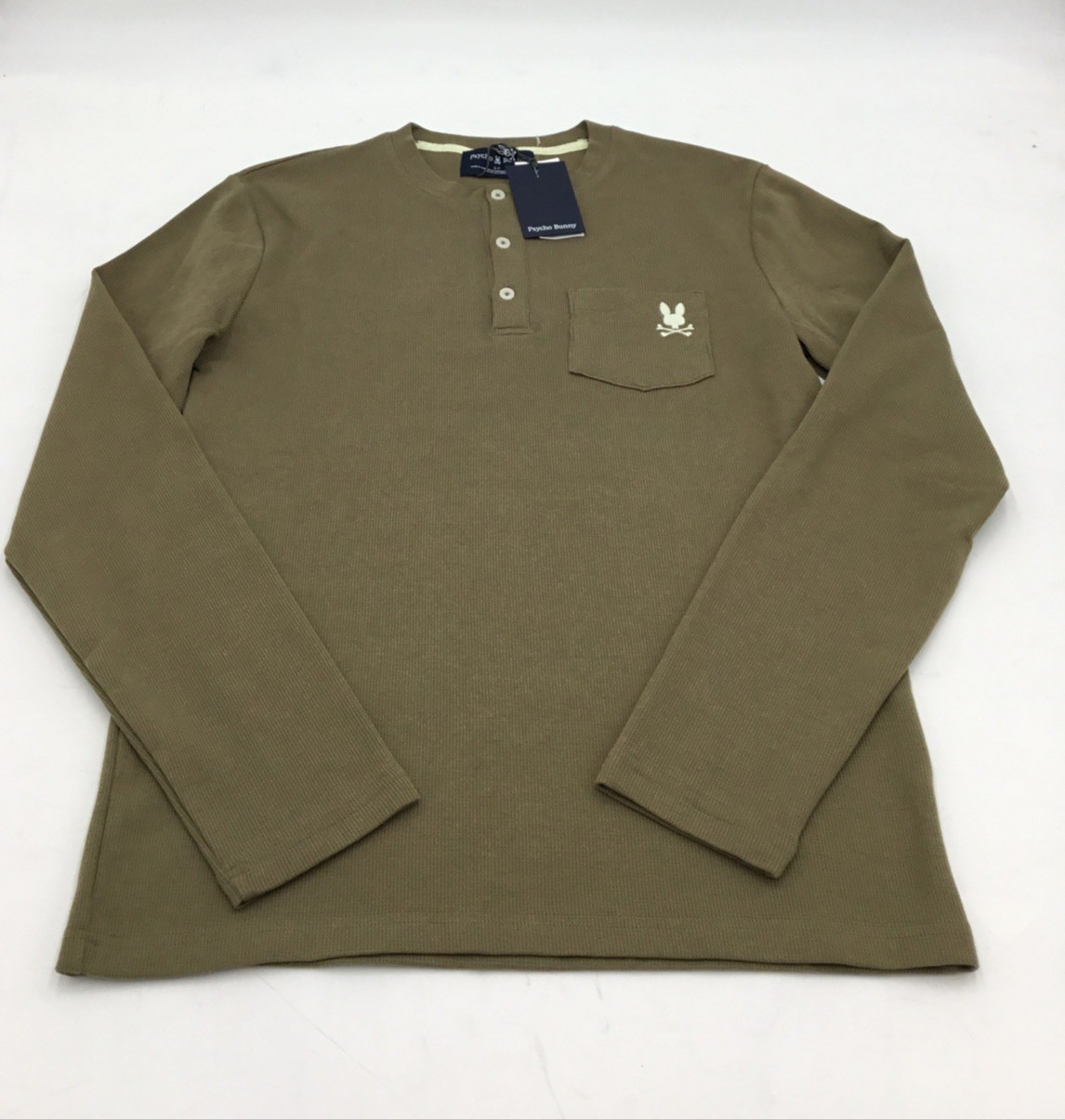 Psycho Bunny Mens Waffle Knit Sleep T Shirt in Dusky Green Size Small 9690₽