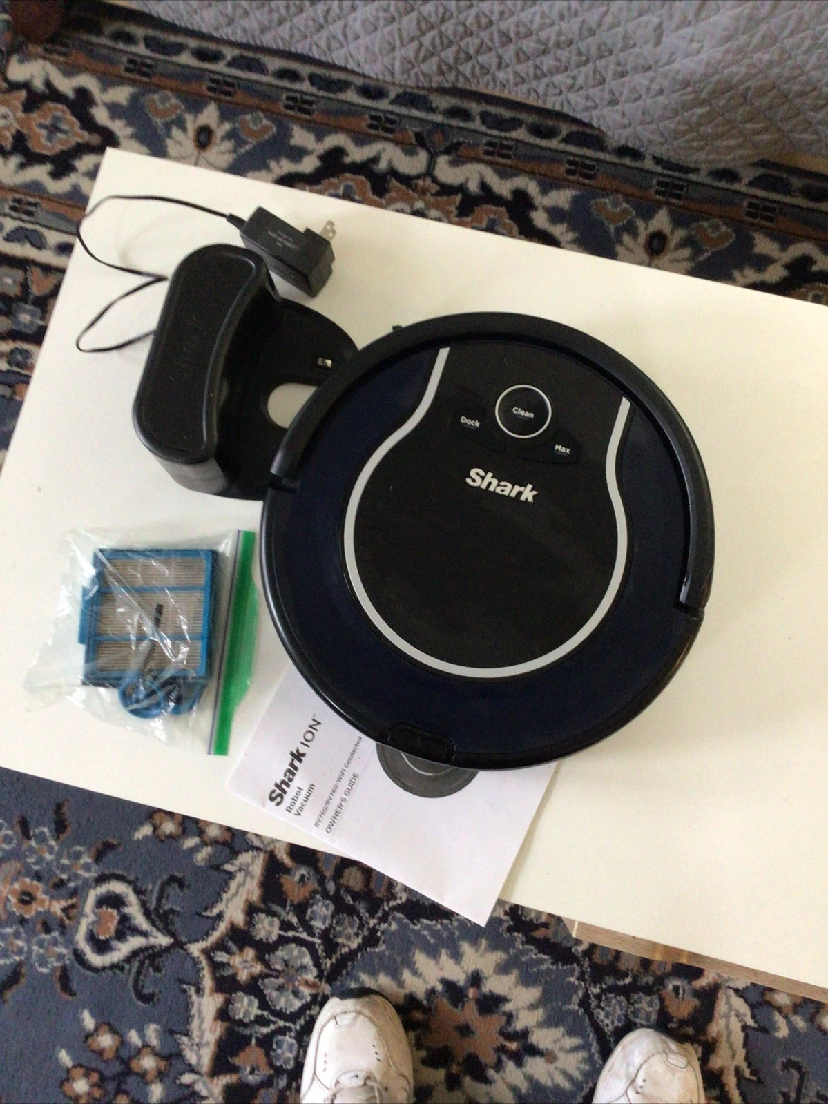 SHARK ION Robot Vacuum Rv750_N Robotic Vacuum Carpet and Hard Floor Cleaner