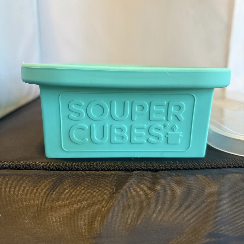 Cubos de sopa 1 xícara bandeja de congelamento 4 porções com tampa, água - Imagem 4 de 4