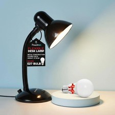 Desk Lamp Neck Table Flexi Desk Reading Lamp with Bulb Home Office Study Light