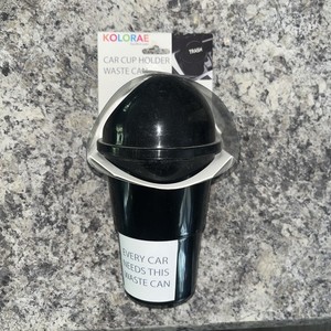Cup Holder Trash Can Vehicle Garbage Can Small Black NEW Tiny Spaces Gag Gift It
