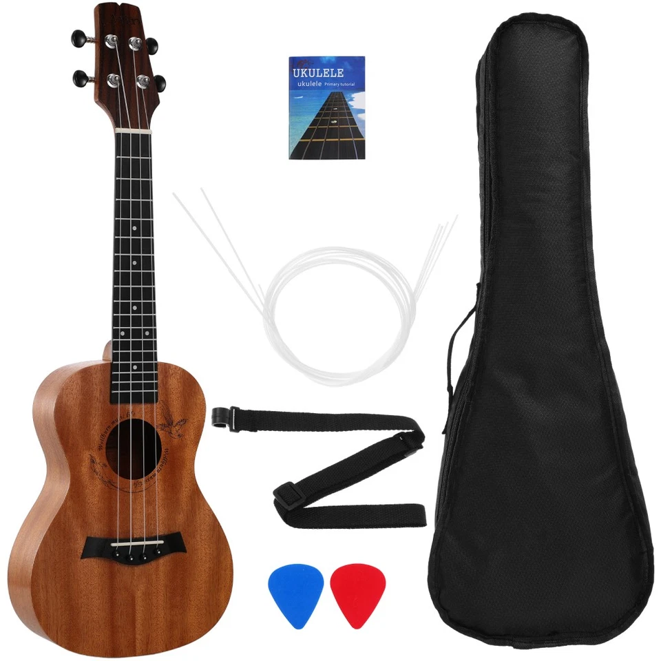 Soprano Ukulele Beginners Uke with Bag, Felt Pick and Spare Strings 23 inch Kits - Image 2 of 4