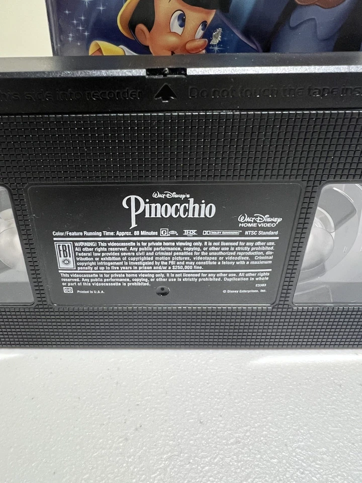 Pinocchio VHS 1999 Disney Video Tape Special 60th Anniversary Edition - Image 4 of 4