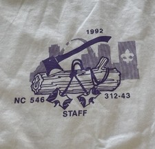 Boy Scouts Vintage 1992 Staff T Shirt White Single Stitch Made In USA