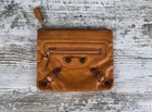 Vintage BALENCIAGA PARIS Portefeuille Leather Orange Small Pouch Coin Purse