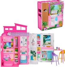 Barbie Doll House Playset, Getaway House with 11 Accessories Including 2 Chairs,