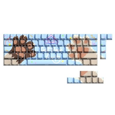 74Key Cats Paws Party Side Print Translucents Keycaps Original Profile for 61 65