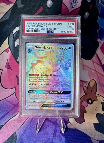 Pokemon 2018 SM Forbidden Light Greninja GX 133/131 Secret Rare Holo PSA 9