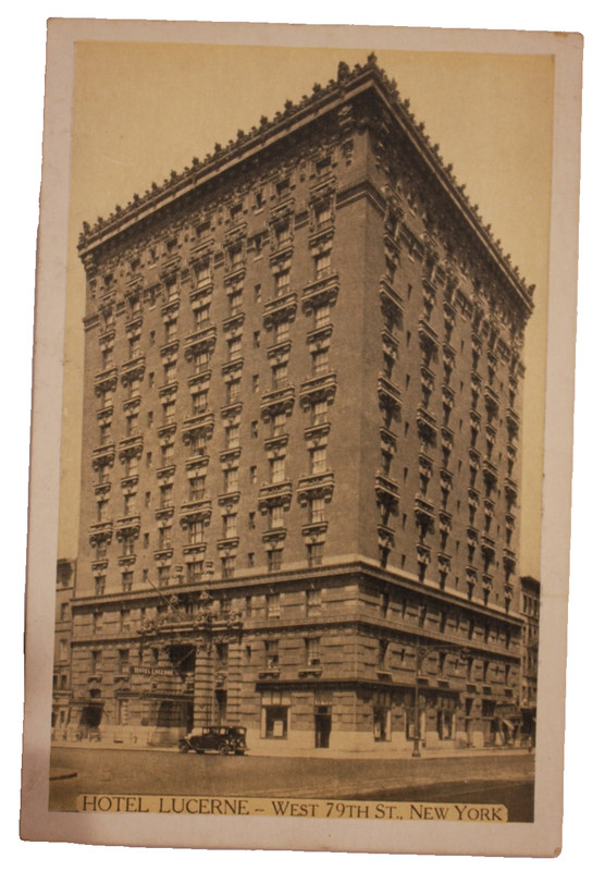 Vintage Post Card, Hotel Lucerne, New York City, Near Central Park