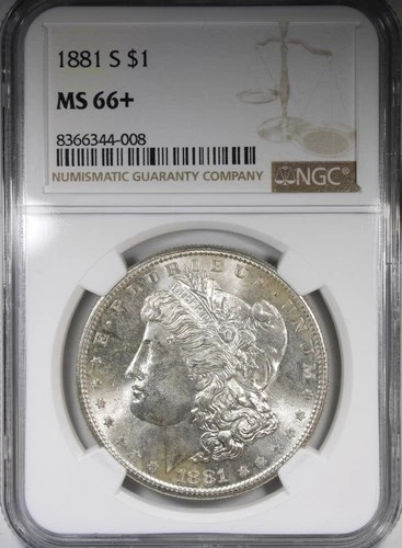 1881-S Morgan Dollar NGC MS66+ PLUS Uncirculated $1 Gem Quality
