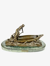 Hans Müller (1873-1937) VINTAGE ORIGINAL BRONZE SCULPTURE ON MARBLE BASE 17.6 LB