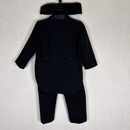 Boys Tuxedo Set Formal Black Tie Party Wedding Toddler Kids Black Size 3T - Picture 7 of 8