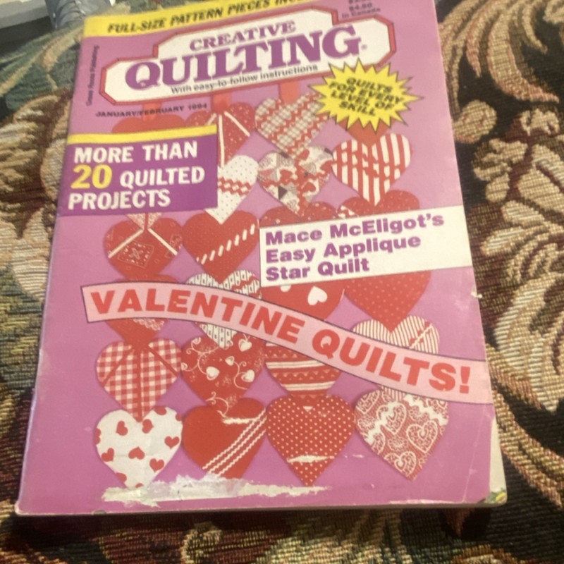 Creative Quilting Valentine Quilts Applique Jan Feb 1994 Illustrated English