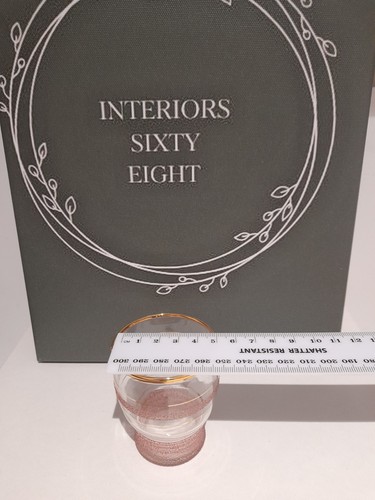 Vintage Collection - Six Sugar Frosted Gold Rimmed Pink Shot Glasses £6.00 - Bild 4 von 5