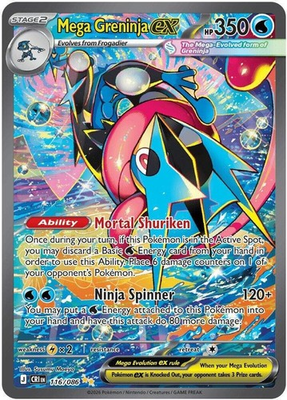 #ad #ad Mega Greninja ex 116 086 Me04: Chaos Rising Holo Chase Pack Limited 1 100 Chance $19.98