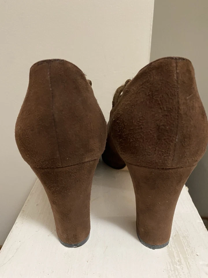 Bombas Walter Steiger marrom camurça italiana salto 10B 3,5 - Imagem 4 de 4